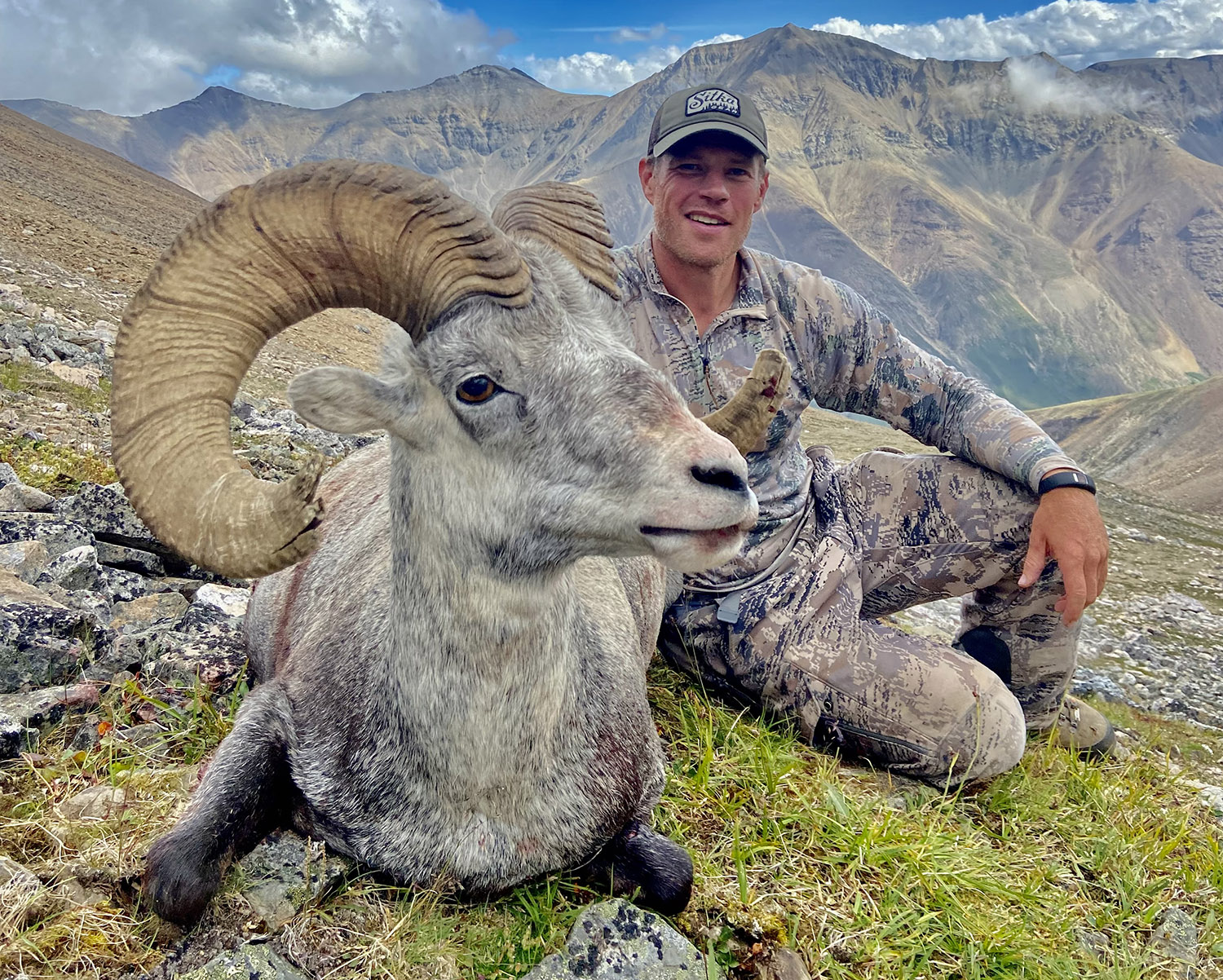 Hunter with a Stone's sheep